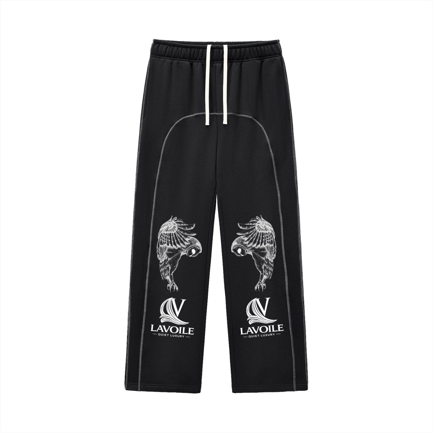 Contrast-Stitched Fleece Sweatpants